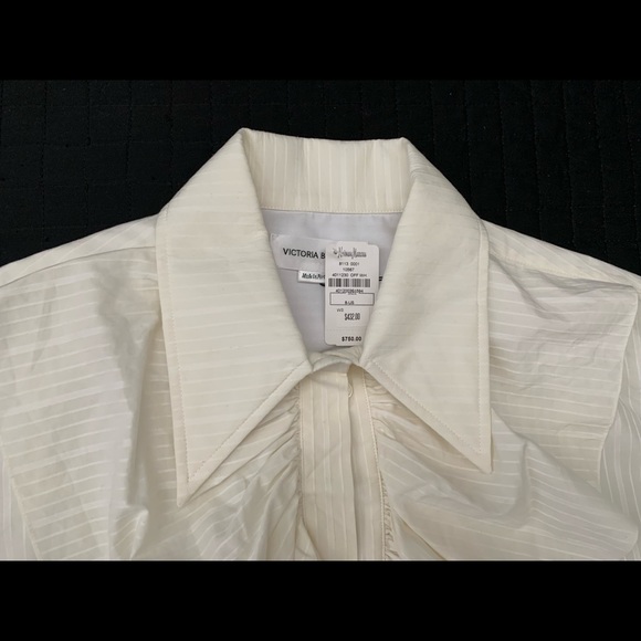 Victoria Beckham, Ruffle Front Button Down Shirt - Picture 6 of 12